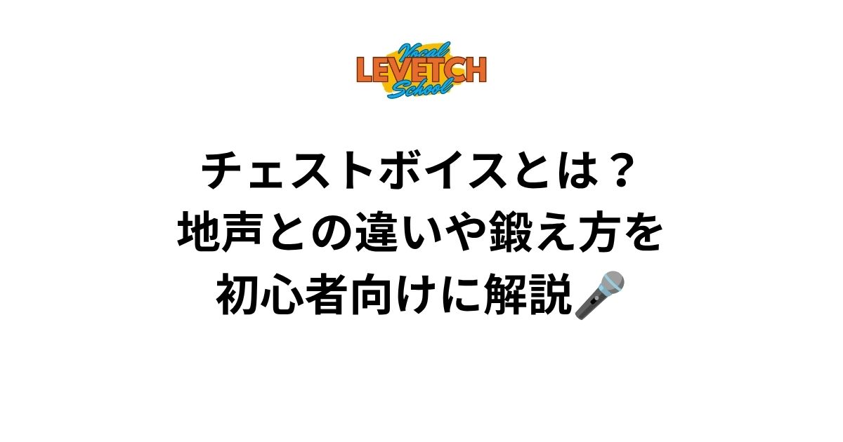 チェストボイスとは？地声との違いや鍛え方を初心者向けに解説🎤