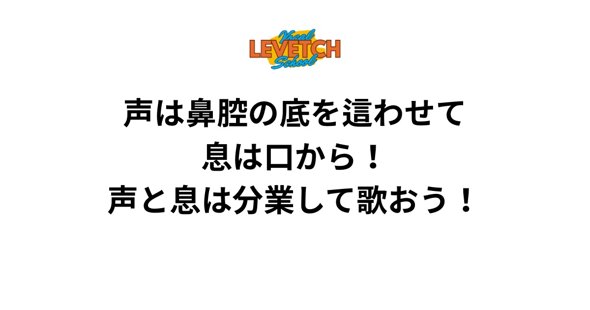 声は鼻腔の底を這わせて、息は口から！声と息は分業して歌おう！